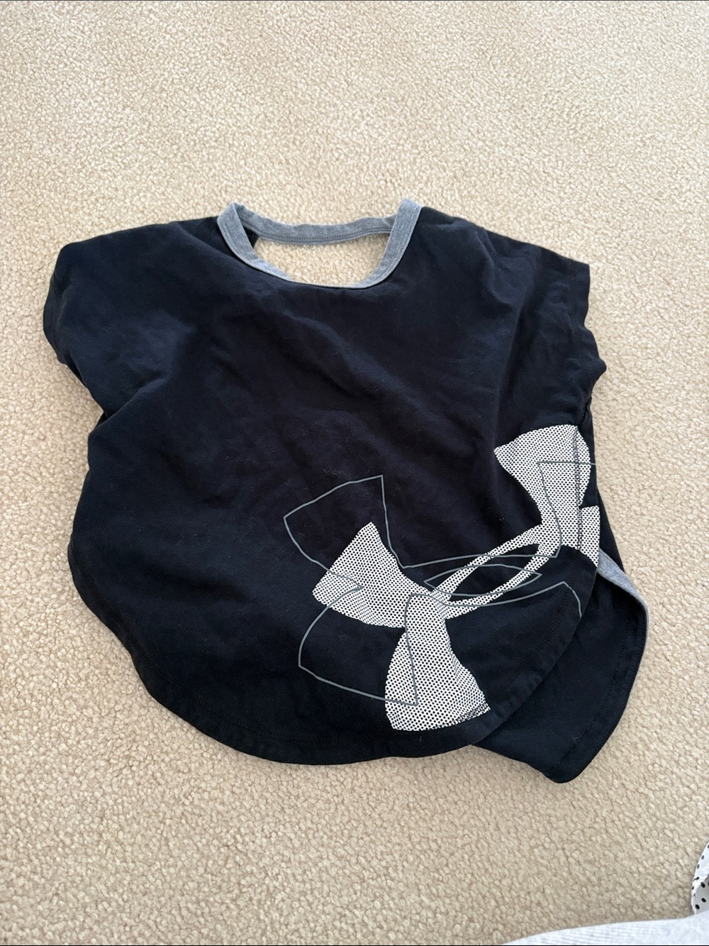 Under Armour Black Tee with Gray Trim and White Logo